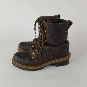 Carolina Elm Logger Work Boots 8” Brown Mens 11D 1821 Electrical Steel Shank